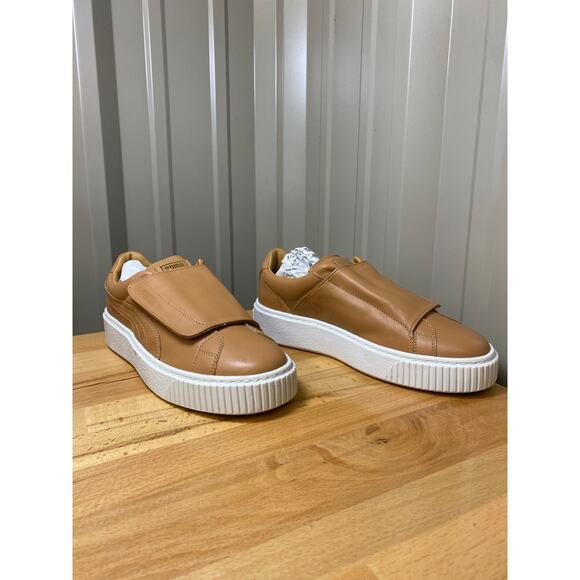 Puma Shoes - Puma Basket Platform Strap Women’s Apple Cinnamon Tan Leather Size 9 New!